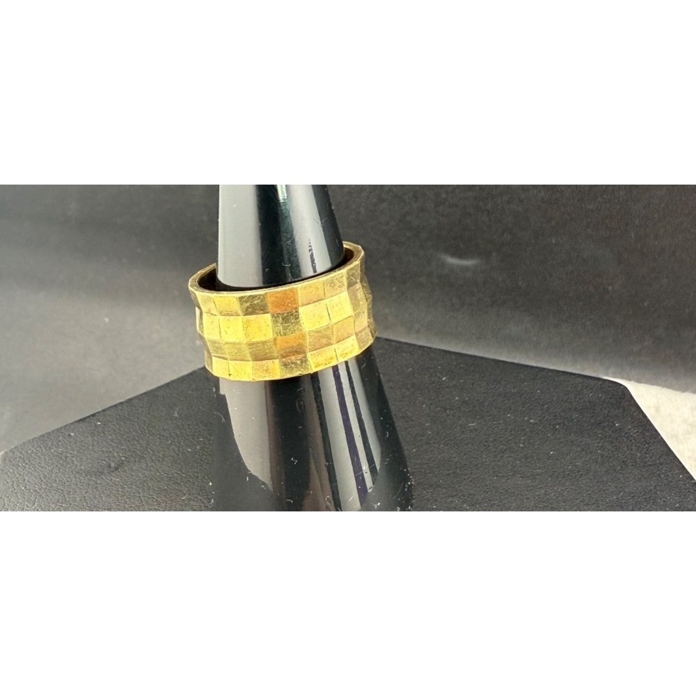 Vintage  Karatclad Ring Gold Plated Wide Signed‎ Size 8